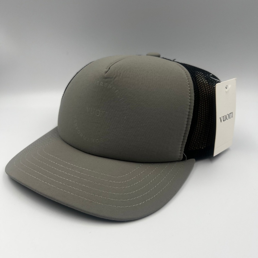 NWT Vuori Premium Foam Trucker Hat Vintage Charcoal V8013 Mesh Snapback Cap